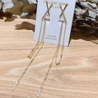 Alloy Cross Chained Dangle Earring As Shown In Figure - One Size