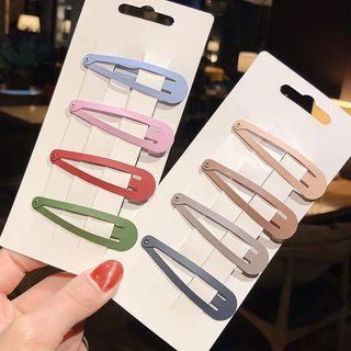 Set Of 4: Matte Metal Hair Clip