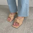 Flare-heel Knotted Mules