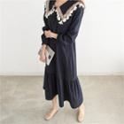 Sailor-collar Tasseled Long Dress