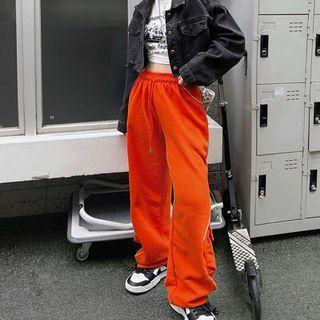 Plain Wide-fit Sweatpants