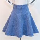 High Waist A-line Denim Skirt
