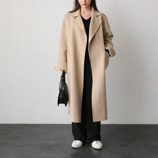 Open-front Handmade Coat With Sash