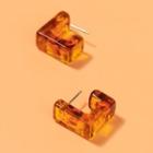 Open Square Resin Earring 1 Pair - Earring - Amber - One Size