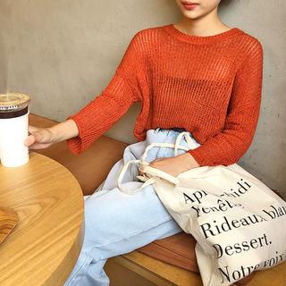 Loose-fit Mesh Knit Top