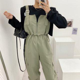 Drawstring-waist Cargo Jumper Pants