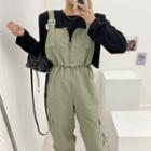 Drawstring-waist Cargo Jumper Pants
