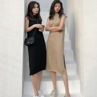 Sleeveless Side Slit Knit Dress