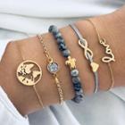 Set Of 5: Bracelet (assorted Designs) 10638-1 - As Shown In Figure - One Size