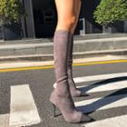 Toe-cap Faux-suede Tall Boots