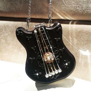 Rhinestone Violin Shaped Evening Clutch