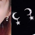 Cz Crescent Earring As Shown In Figure - One Size