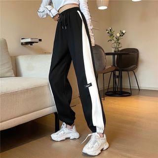High-waist Color Panel Sports Pants