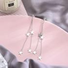 925 Sterling Star Dangle Earring 1 Pair - Es705 - Silver - One Size