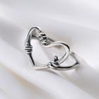 925 Sterling Silver Heart Open Ring 925 Sterling Silver Heart Open Ring - One Size