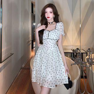 Floral Ruffle A-line Mini Dress