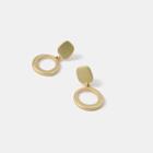 Alloy Hoop Dangle Earring 1 Pair - Matted Gold - One Size