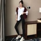 Elbow-sleeve Plain T-shirt / Leggings