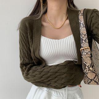 Mock Two-piece Colorblock Cropped Sweater