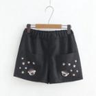 Bear Embroidery Shorts