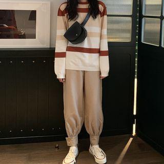 Striped Sweater / Wide-leg Pants
