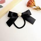 Ribbon Faux Pearl Hair Clip 1 Pc - Black - One Size