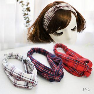 Plaid Fabric Criss Cross Headband