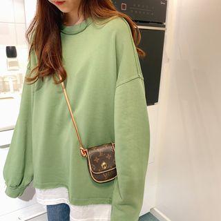 Panel Hem Round Neck Pullover