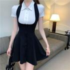 Short-sleeve Polo Shirt / Plain Mini Overall Dress