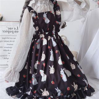 Sleeveless Print Dress / Long-sleeve Top / Set