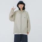 Printed Letter Oversize Hooded Zip Jacket