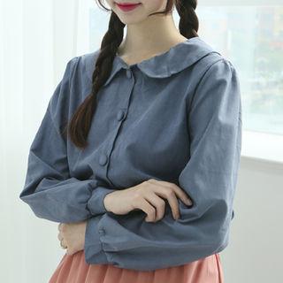 Peterpan-collar Bishop-sleeve Blouse