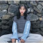 Mock Two-piece Long-sleeved T-shirt As Shown In Figure - One Size