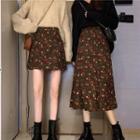 Flower Print Mini A-line Skirt / Midi A-line Skirt