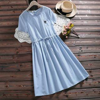 Gingham Short Sleeve Dress