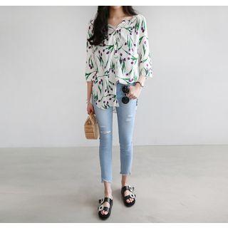 Two-way Floral Blouse