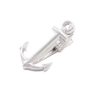 Simple Creative Ship Anchor Tie Clip Silver - One Size