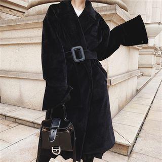 Long-sleeve A-line Midi Coat Dress