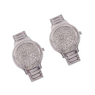 Rhinestone Wrist Watch Statement Earring