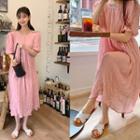 High-waist Seersucker Dress