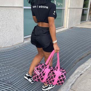 Set: Short-sleeve Crop Top + Mock Two-piece Shorts