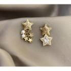 Non-matching Star Drop Earring 1 Pair - Gold - One Size