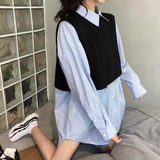 Cropped Vest / Oversized Shirt