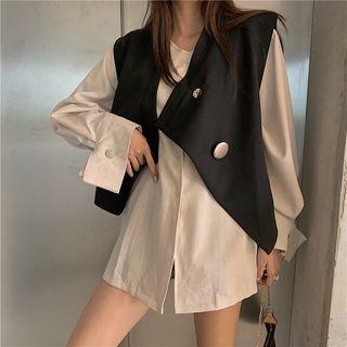 Long-sleeve Shirt / Button Vest