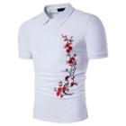 Floral Embroidered Short-sleeve Polo Shirt