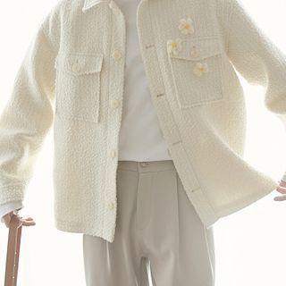 Flower Accent Button-up Jacket