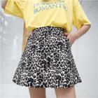 Leopard Print A-line Skirt