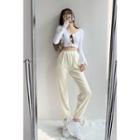 Corduroy Loose-fit Jogger Pants Milk Yellow - One Size