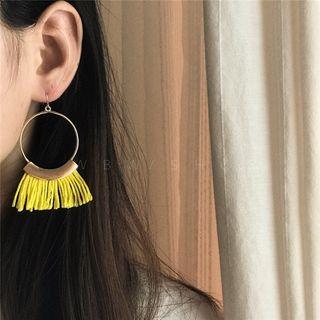 Fringed Ring Hook Earrings