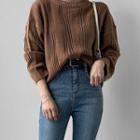 Set Of 2: Loose-fit Cable-knit Top